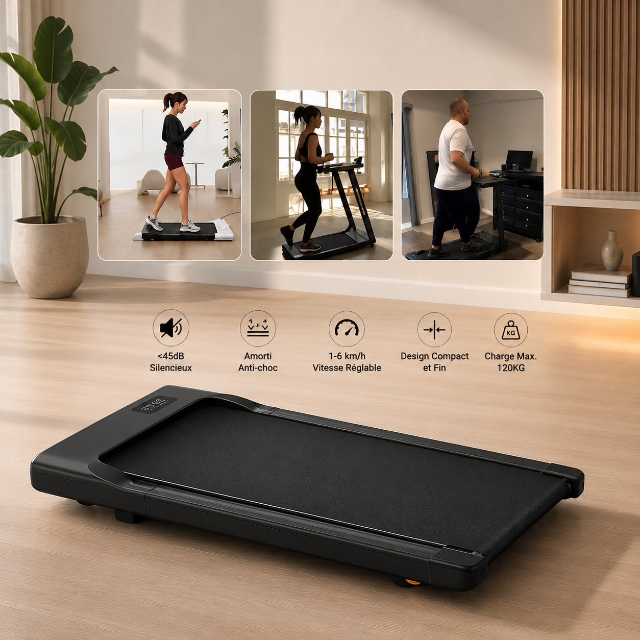 Tapis de Marche Inclinable Superun 2,5HP – Walking Pad Connecté Max 136 kg Superun