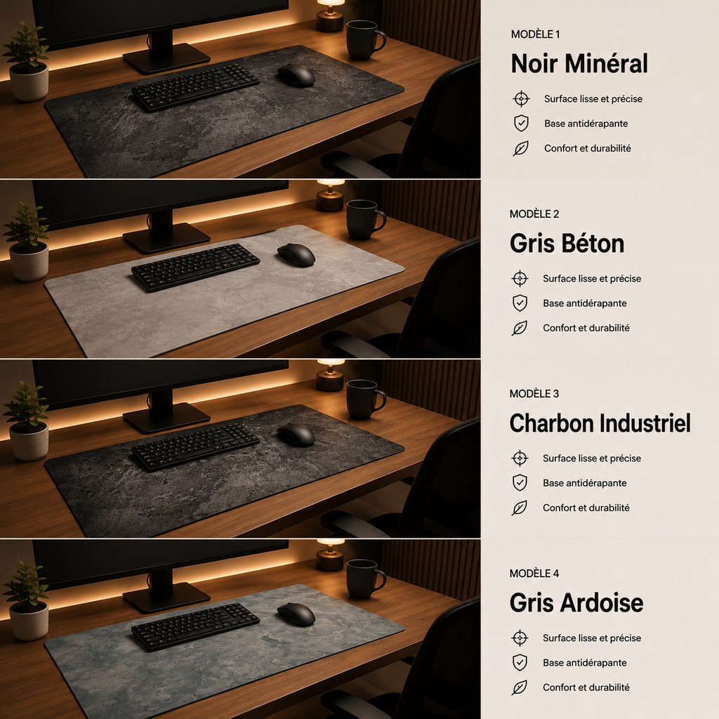 Grand Tapis de Souris Gaming XXL – Surface Micro-Tissée, Bords Surpiqués, Base Antidérapante Ergo & Fit